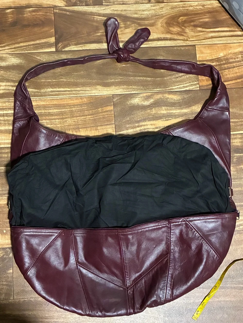 Y2K vtg Monochromatic Patchwork XXL Leather Hobo